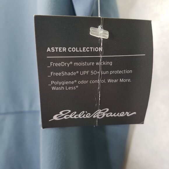 Eddie Bauer Dress Womens L Aster Sleeveless Empire Waist Blue UPF 50+ Travel NEW - Picture 12 of 16
